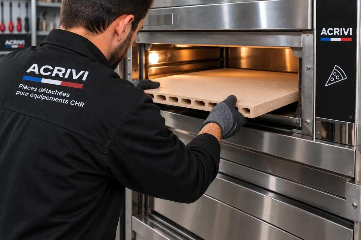 Installation d’une pierre réfractaire pour four à pizza professionnel
