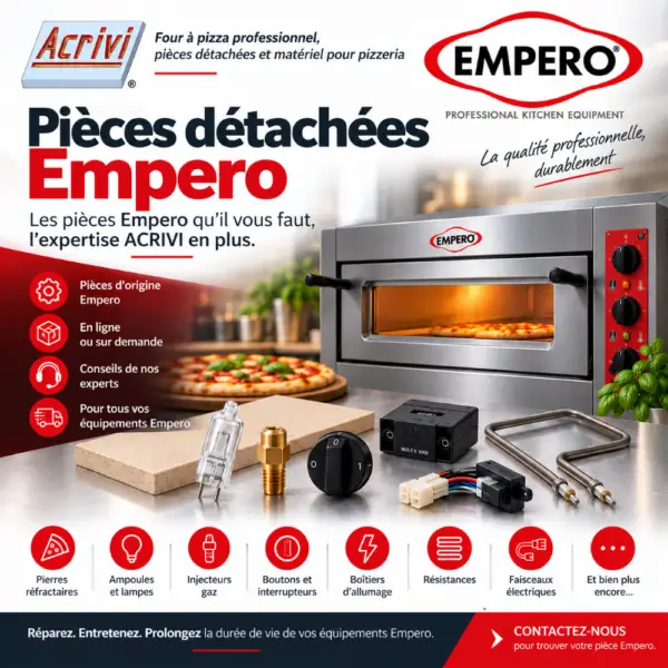 Pièces détachées Empero pour four à pizza professionnel